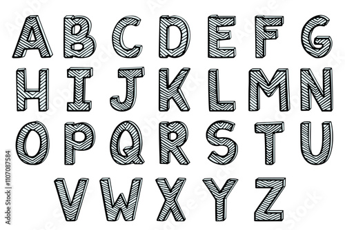 Doodle Alphabet Hand drawn