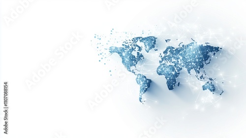 Fototapeta Naklejka Na Ścianę i Meble -  Cybersecurity Shields Shield icon with a world map and network connections, symbolizing global cybersecurity and data protection across international networks.