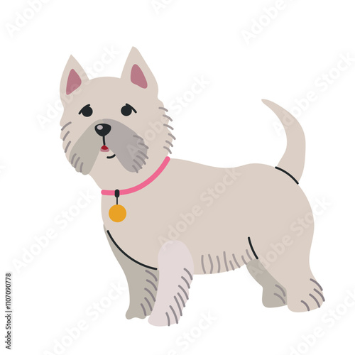 West highland white terrier icon clipart avatar logotype isolated illustration