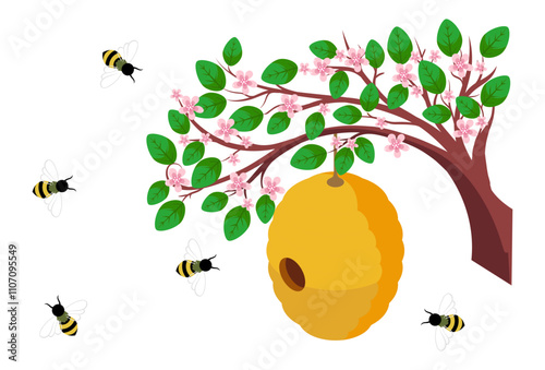 Beehive Concept Illustration Stylish and Beautiful