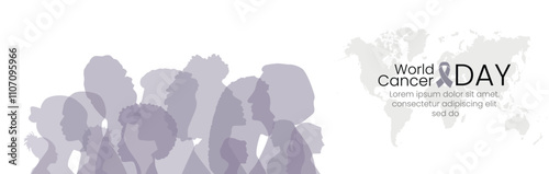 World Cancer Day banner. Flat vector illustration.