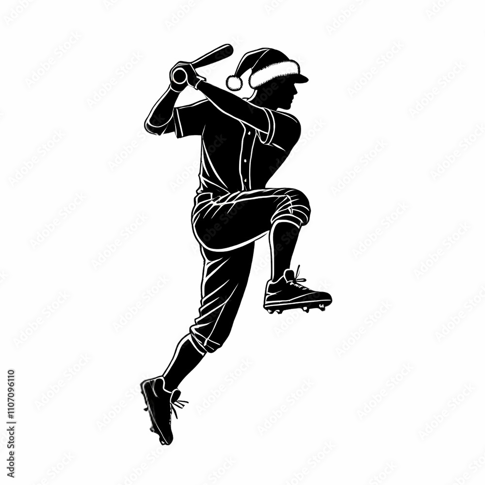 Baseball players in various positions Baseball players in various positions