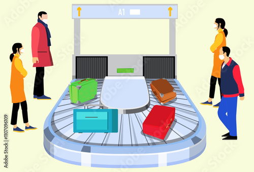 Luggage Scan Concept Illustration Stylish and Beautiful