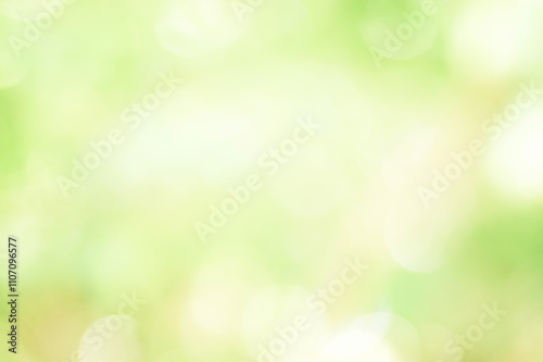 緑色のやわらかな光と玉ボケ背景素材　Green soft light and ball bokeh background material