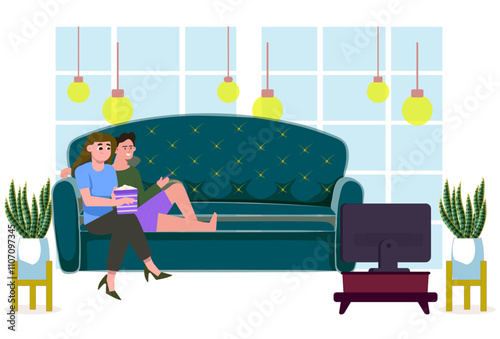 Television Concept Illustration Stylish and Beautiful