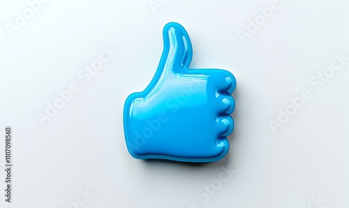 Minimalist Blue Thumbs-Up Icon, a sleek design featuring a simplified thumbs-up symbol in vibrant blue against a clean background, embodying positivity and approval.