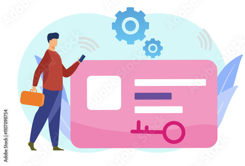Keycard Concept Illustration Stylish and Beatiful
