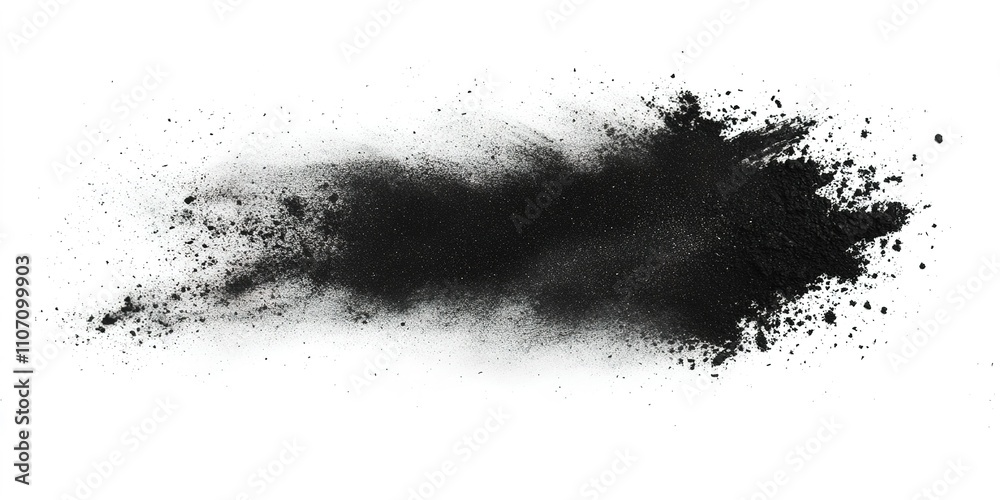 Black powder explosion creates dynamic cloud effect in artistic setting with dramatic contrast and texture Black powder explosion creates dynamic cloud effect in artistic setting with dramatic contrast and texture