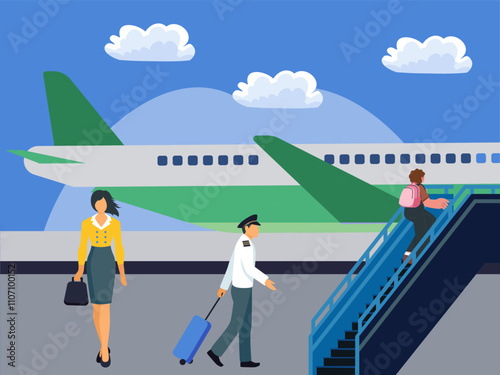 Aircraft Stairs Concept Illustration Stylish and Beautiful
