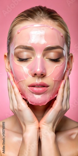 woman with mask , face mask advertisement  photo