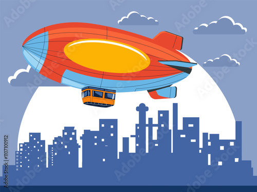 Zeppelin Concept Illustration Stylish and Beautiful