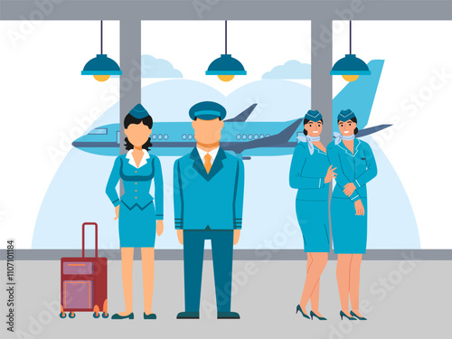 Air Hostess Concept Illustration Stylish and Beautiful
