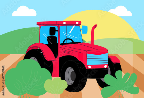 Tractor Concept Illustration Stylish and Beautiful