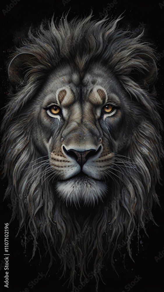 Majestic Lion Close Up with Detailed and Majestic Mane Features Photography Majestic Lion Close Up with Detailed and Majestic Mane Features Photography