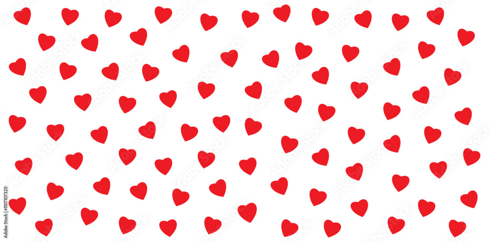 Red hearts pattern on white background. Simple seamless design for Valentine's Day and romantic-themed projects. Red hearts pattern on white background. Simple seamless design for Valentine's Day and romantic-themed projects.