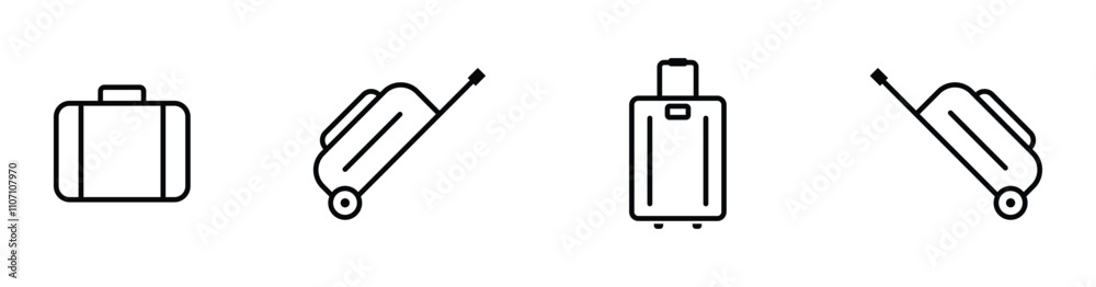 travel bag icon set. vacation, tourism and luggage symbol. isolated vector image. stock vector. travel bag icon set. vacation, tourism and luggage symbol. isolated vector image. stock vector.