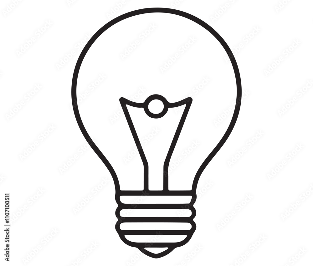 Light bulb icon, Outline light bulb vector illustration Light bulb icon, Outline light bulb vector illustration