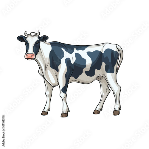 Cow Vector Illustration in Minimalist Style