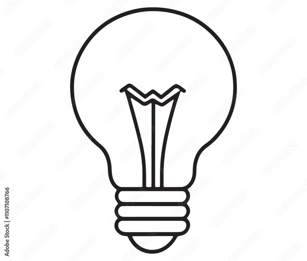 Light bulb icon, Outline light bulb vector illustration Light bulb icon, Outline light bulb vector illustration