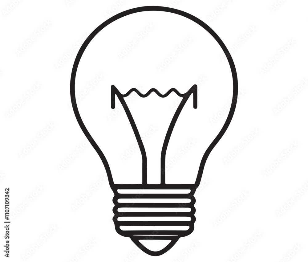 Light bulb icon, Outline light bulb vector illustration Light bulb icon, Outline light bulb vector illustration