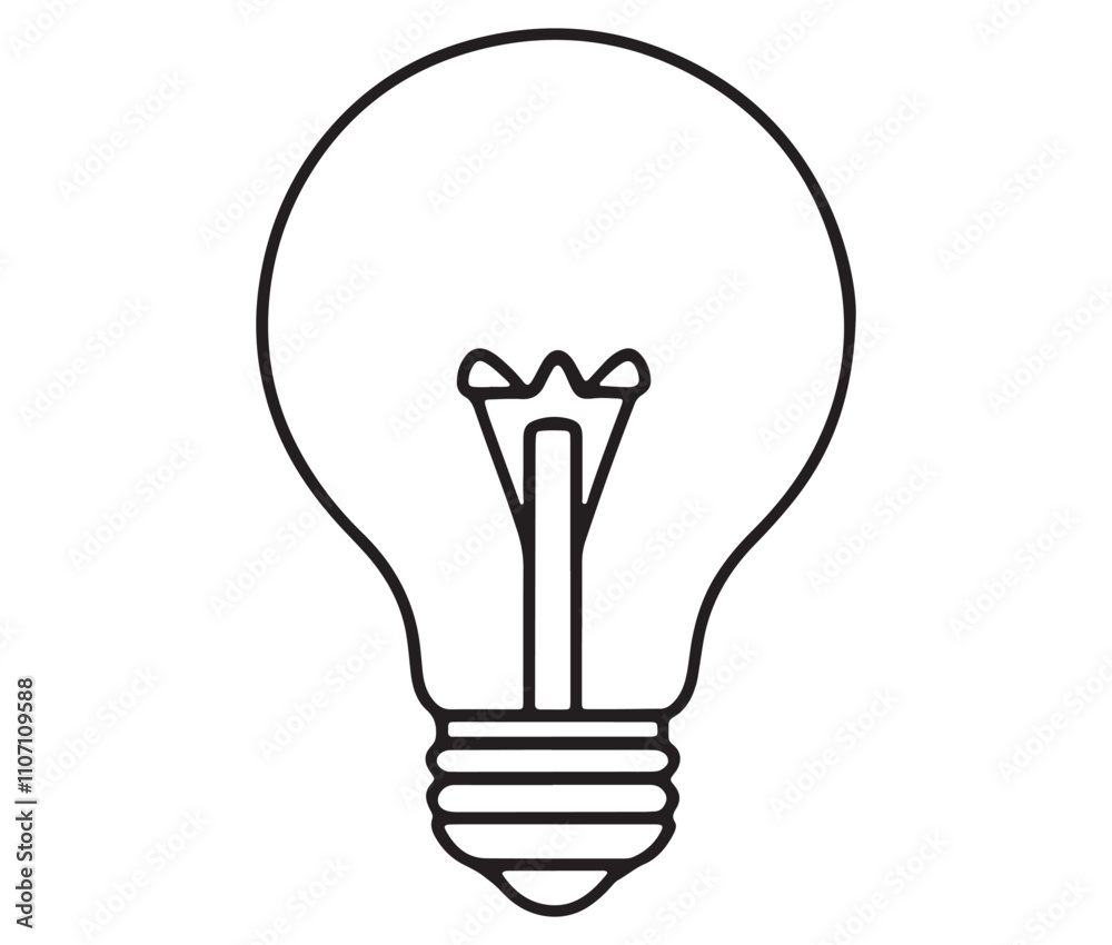 Light bulb icon, Outline light bulb vector illustration Light bulb icon, Outline light bulb vector illustration
