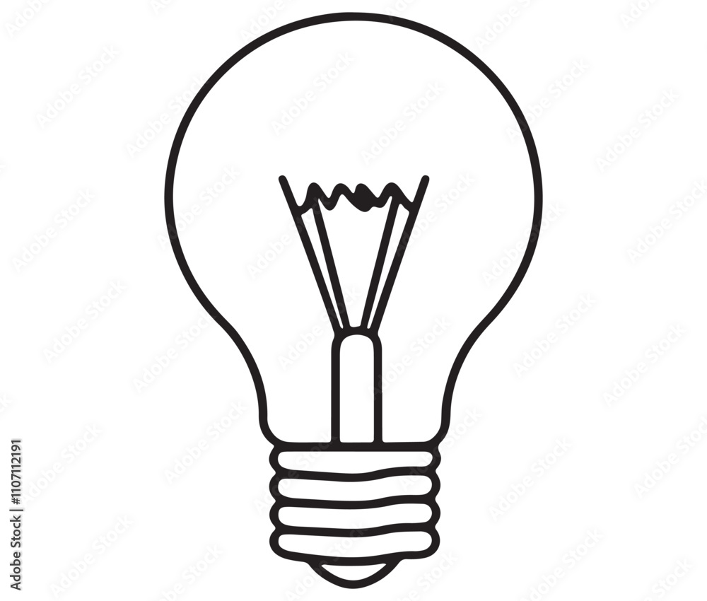 Light bulb icon, Outline light bulb vector illustration Light bulb icon, Outline light bulb vector illustration
