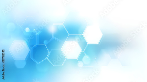 Blue to White Gradient Hexagonal Background for Tech Poster 