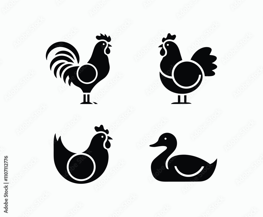 Obraz premium Clean Poultry logo Collection Vector Template