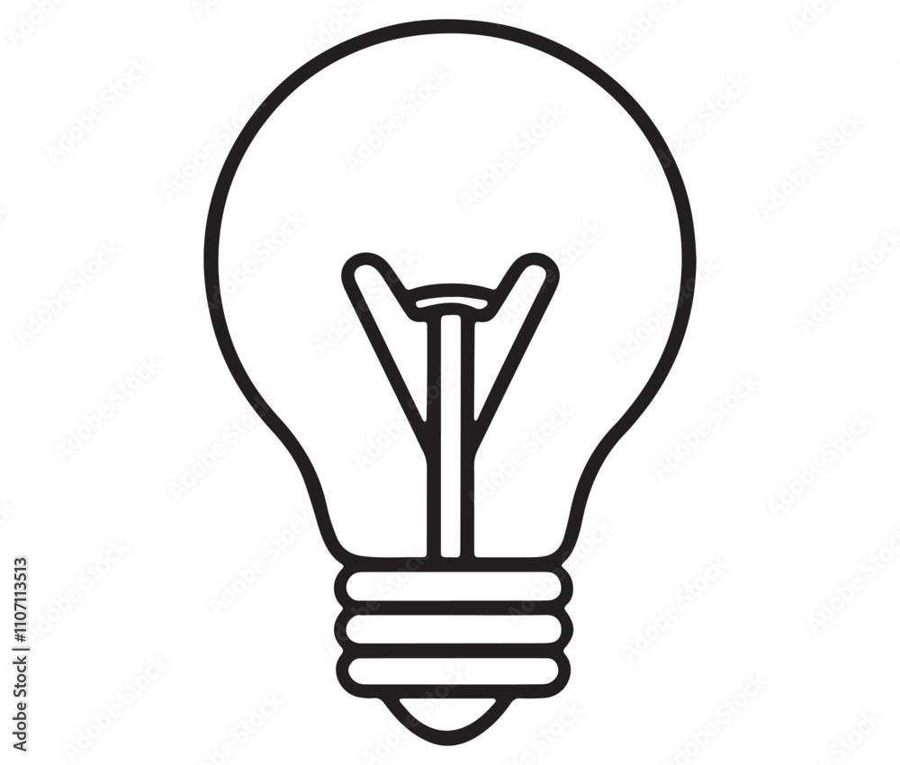 Light bulb icon, Outline light bulb vector illustration Light bulb icon, Outline light bulb vector illustration