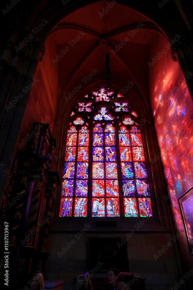 Obraz premium Saint Vitus Cathedral (Katedrala sv. Vita) located in Prague Castle, Prague Czech (Prazsky hrad, Praha, Czechia)