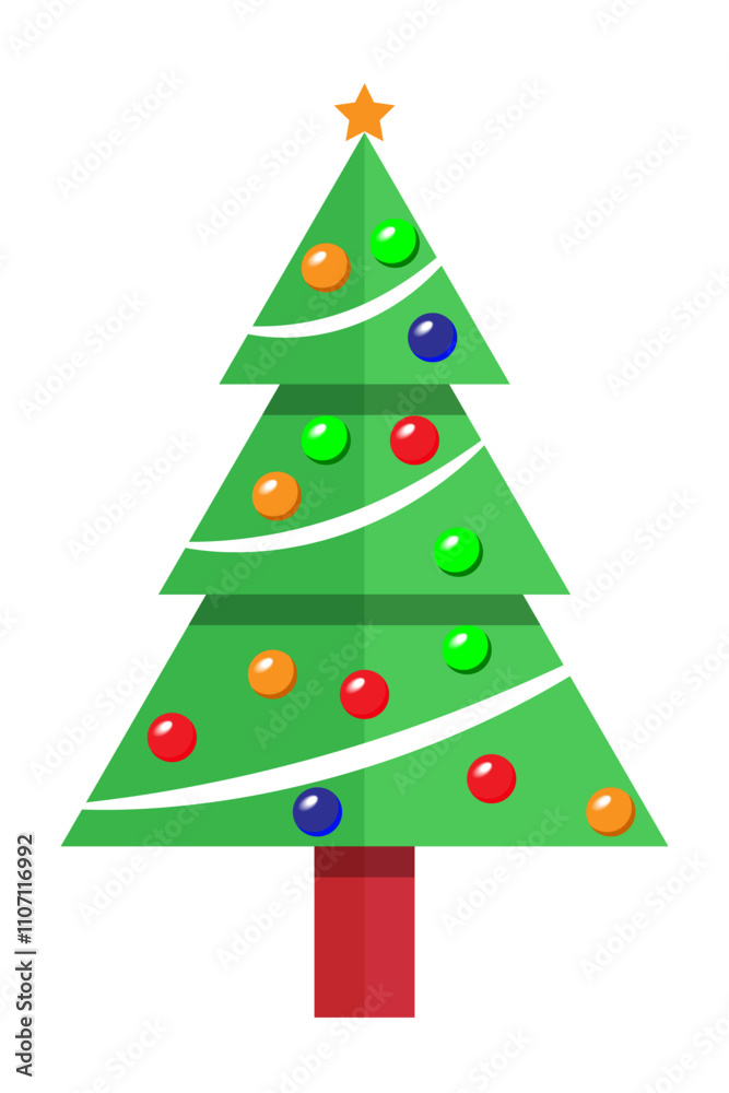 Simple Christmas Tree. Isolated on White Background. EPS 10 File. Simple Christmas Tree. Isolated on White Background. EPS 10 File.
