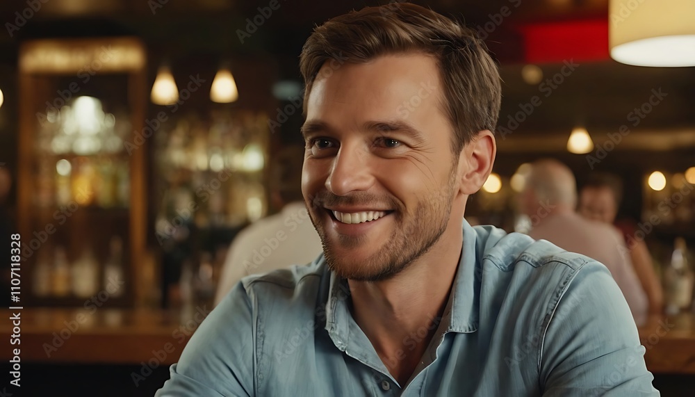 Fototapeta premium Portrait of Handsome man in coffee shop
