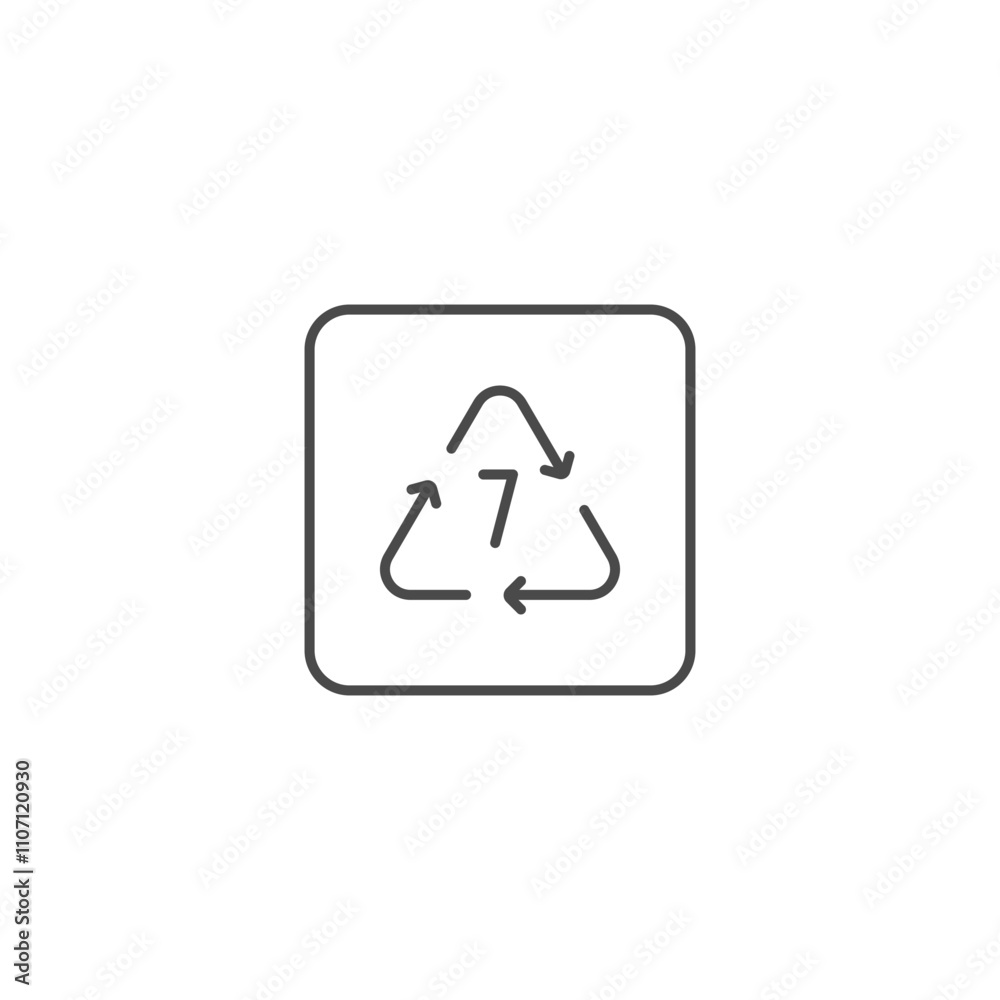 Recycling polycarbonate icon template vector illustration Recycling polycarbonate icon template vector illustration