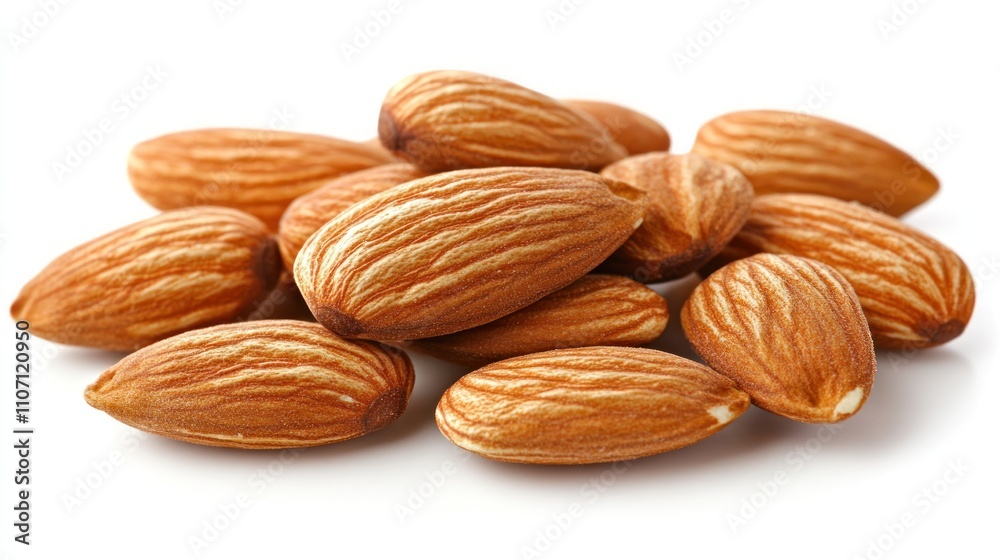 Pile of almonds on white background. (1) Pile of almonds on white background. (1)