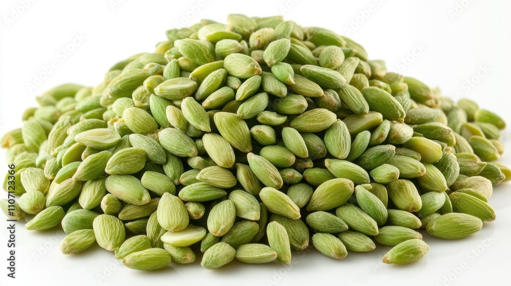 Pile of fresh green cardamom pods. Pile of fresh green cardamom pods.