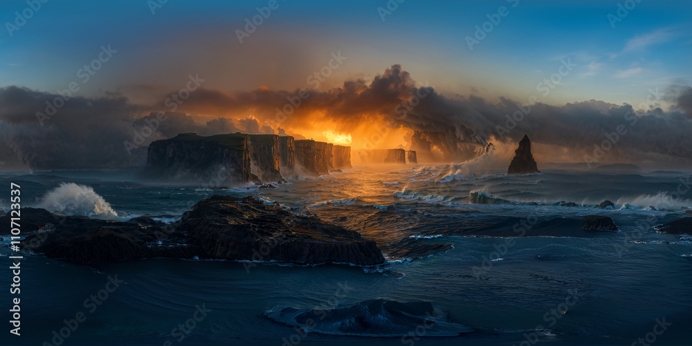 Naklejka premium Extreme weather 8K VR 360 seamless spherical panorama