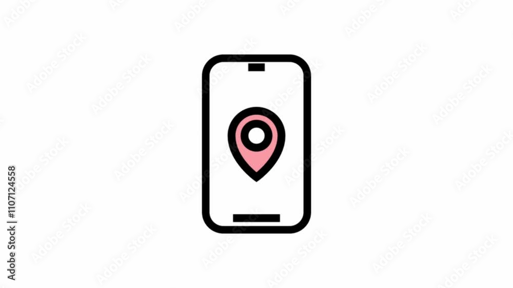 Modern GPS location pin animated icon - navigation motion design Modern GPS location pin animated icon - navigation motion design