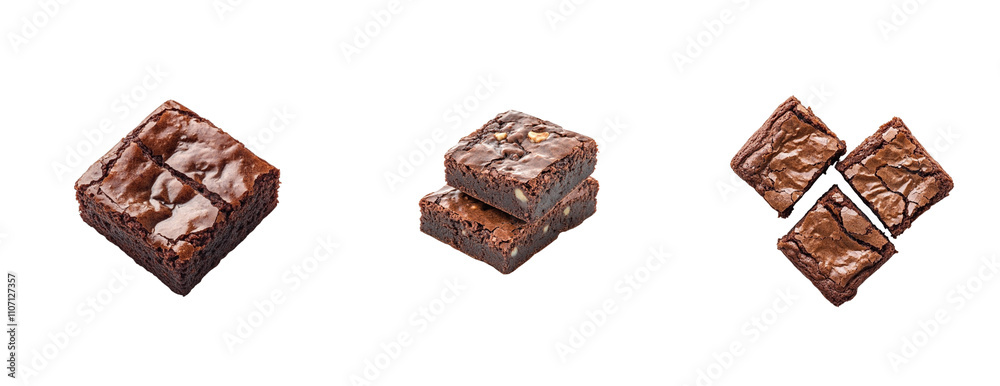 delectable, fudgy brownie. The brownie has a rich, dark brown color and a glossy, slightly cracked top. The image is captured against a light gray background, highlighting the texture and appeal of th delectable, fudgy brownie. The brownie has a rich, dark brown color and a glossy, slightly cracked top. The image is captured against a light gray background, highlighting the texture and appeal of th