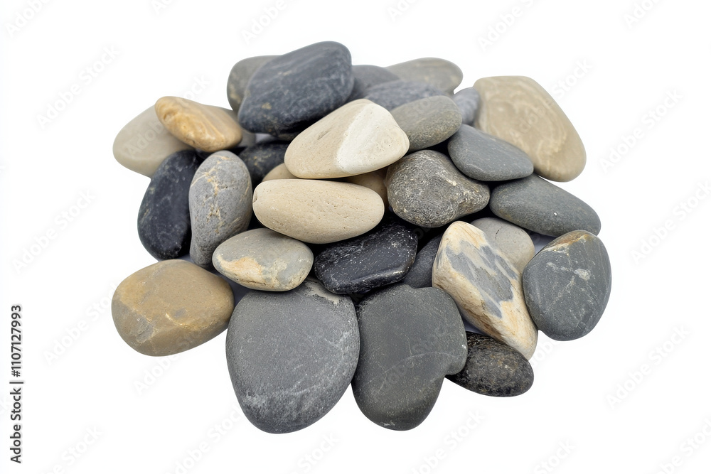 Textured beach pebbles, smooth gray and beige stones with visible natural highlights, serene and coastal Textured beach pebbles, smooth gray and beige stones with visible natural highlights, serene and coastal