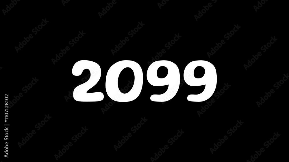 2099 YEAR text on black background. hew year. 2099 YEAR text on black background. hew year.