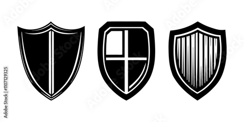 shield illustration silhouette logo design concept 