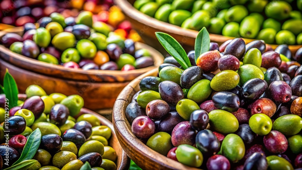 Stunning Portrait of Green and Black Olives in an Olive Mill, Capturing the Essence of Olive Oil Production and the Richness of Mediterranean Agriculture Stunning Portrait of Green and Black Olives in an Olive Mill, Capturing the Essence of Olive Oil Production and the Richness of Mediterranean Agriculture