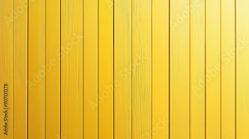 Bright yellow wooden slats arranged vertically create vibrant backdrop