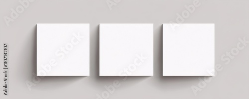 Blank paper sheets, picture canvas, wall displays isolated on gray background. Vector white posters with shadow format mockup. Plastic banners, labels set.new