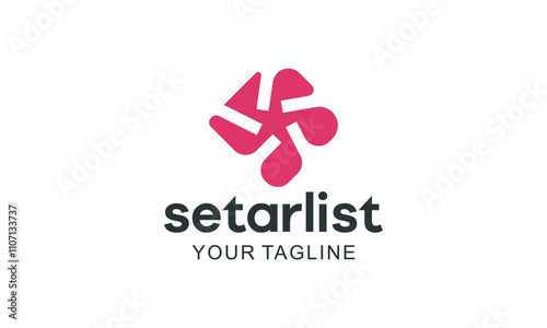 Abstract pink logo design with text  setarlist 