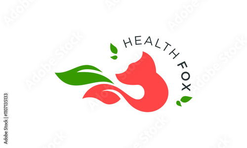 Stylized fox logo design with leaves.