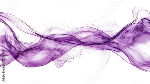 Purple smoke on black background, an abstract design with dynamic flow and texture