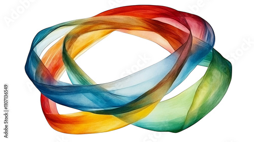 Colorful circle of ribbons, a vibrant abstract design for backgrounds, wallpapers, and artistic creations