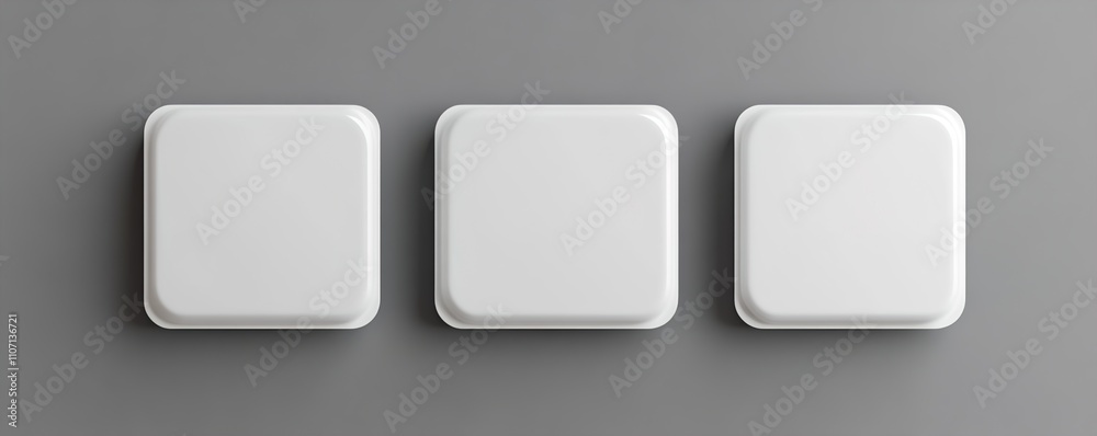Blank paper sheets, picture canvas, wall displays isolated on gray background. Vector white posters with shadow format mockup. Plastic banners, labels set.new Blank paper sheets, picture canvas, wall displays isolated on gray background. Vector white posters with shadow format mockup. Plastic banners, labels set.new