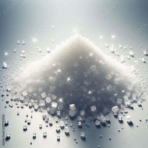 Granulated Sugar A small heap of sparkling crystalline white sug photo